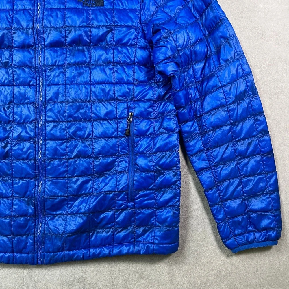 The‎ North Face ThermoBall Full Zip Jacket Mens L Blue Quilted Outdoor Insulated